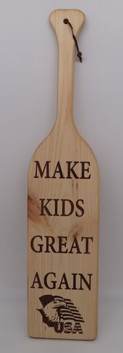 Laser engraved wood spanking - engraved,