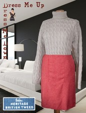 Boden Skirt Red Herringbone