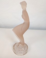 Vintage Czech Desna Art Glass Sculpture Lady In The Wind Bohemian Figurine 9in R