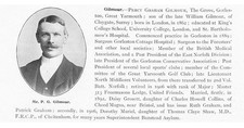 Percy Graham Gilmour of The Grove, Gorleston Norfolk - Antique Print 1912