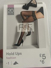Black Hold Ups F and F Lace