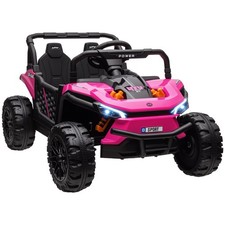 AIYAPLAY Kids Ride on Car, 12V Electric Truck w/ Horn, Lights, USB, Pink