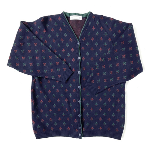 Vtg 80s cardigan navy blue - vtg,