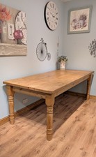 Large Solid Pine Farmhouse Over 7ft Dining Table