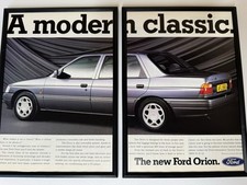 FRAMED Original 1990 Ford Orion 1.6i Ghia Magazine Advert Poster Man Cave Retro