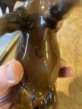 Vintage Beswick England Horse Pair: Stocky Mare 855 (A/F Ear) & Foal Gloss Brown