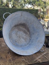 Vintage Large Round Galvanised