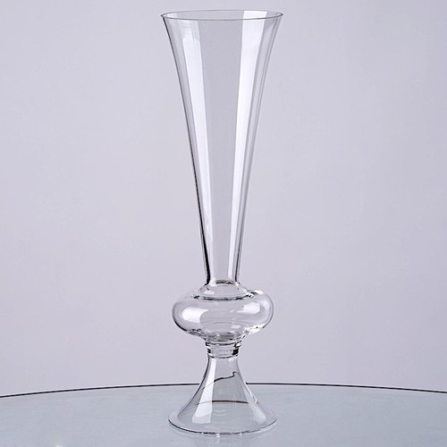 Tall trumpet clear glass - trumpet,