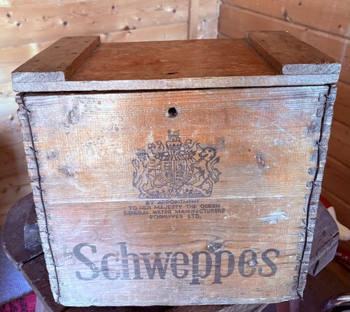 Vintage schweppes wooden crate - vintage,