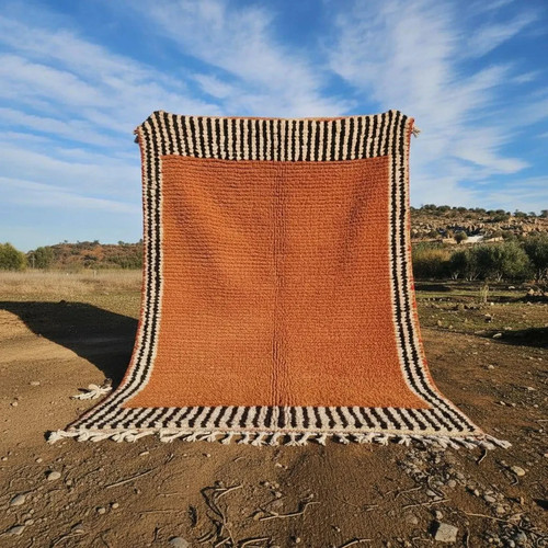 Handmade orange moroccan rug - handmade,