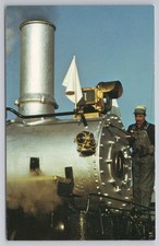 Clinchfield Railroad No 1 Steam Train Postcard Fireman George Hatcher USA