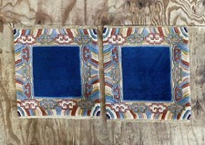 Vintage Pair Of Tibetan Hand Knotted Prayer Mat Rug