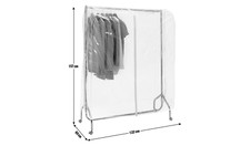 Clothes Rail Covers Clear Plastic 4ft Set of 2 For Hanging Rail 157x122x60cm