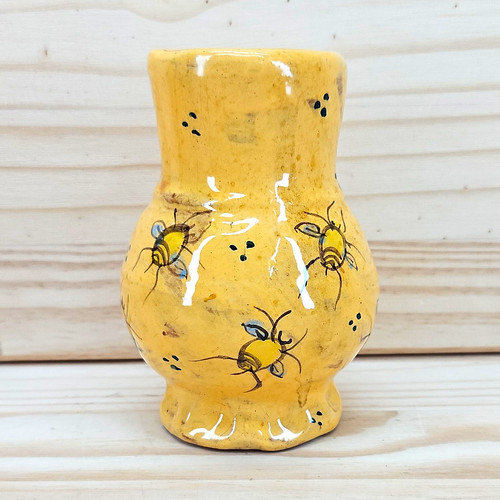 Studio pottery jug with bee - studio,