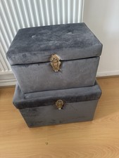 2 Grey Velvet Dunelm Storage