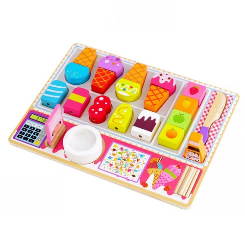 Wooden ice cream toy shop - cream,