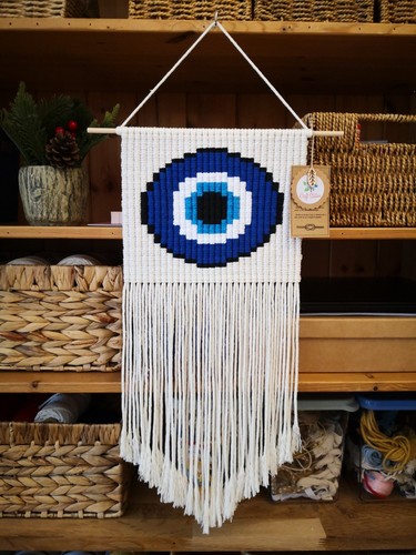 Evil eye macrame wall - macrame, hanging