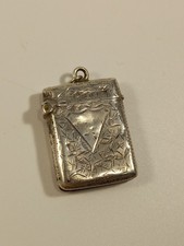 Sterling Silver Engraved Vesta Case Patterned Antique Matchbox C1904