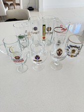 Collection Of 12 Vintage Collectable Branded Beer Glasses