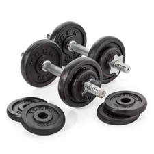 York 20kg Dumbbell Weight Set Home Gym Lifting Cast Iron Plates w/ Metal Collars