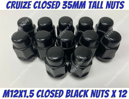 Black alloy wheel nuts 12 - black,