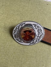 John Wayne Belt Buckle And Leather Belt