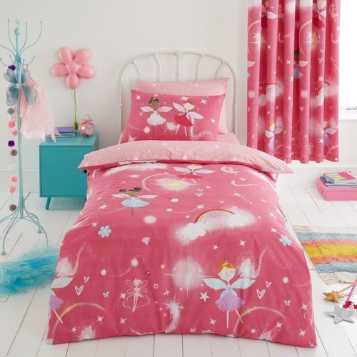 Fairy buddies pink duvet cover - duvet,