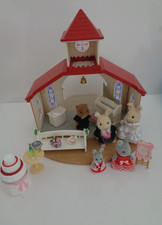 Sylvanian Families wedding chapel bride groom vicar bridesmaids cake boxed