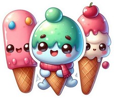Colour Cute Ice Cream Wall Art