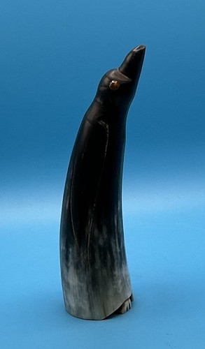 Vintage hand carved horn - carved,