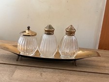 Cruet set golden tray glass - cruet,