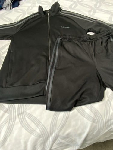 Adidas boys black tracksuit - black,