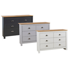 Chest of 6 Drawers Wooden Bedroom Home Furniture Clothing Storage Cabinet