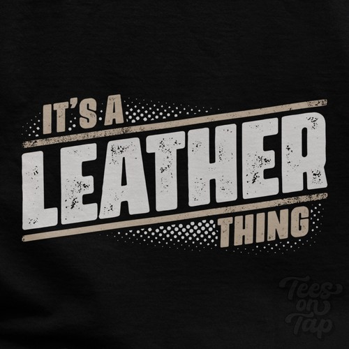 Leather thing t shirt - it's,