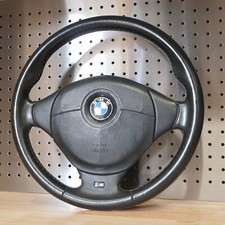 Genuine OEM BMW E36 M3 Z3 Tri Colour Stitch Black Leather Steering Wheel & bag