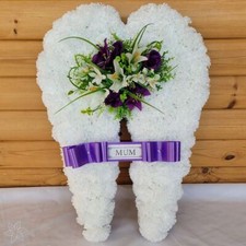 Angel wings funeral flowers - angel,