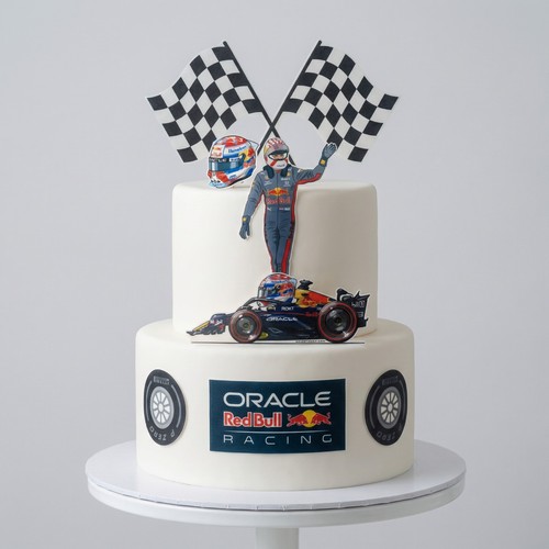 Red bull edible cake - bull,