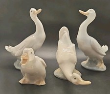 4 x NAO by Llandro white Ducks / Geese  Porcelain Figurines