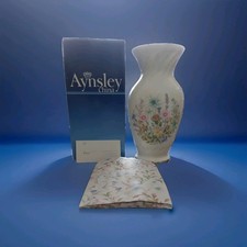 Aynsley Wild Tudor Bouquet Vase 9 inch tall in original box with wrapping paper.