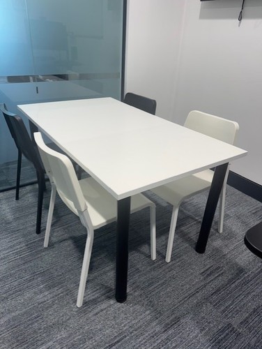 Ikea table and chair - and,