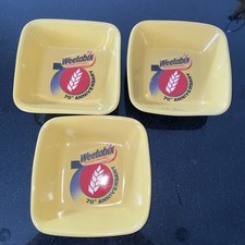 Weetabix 70th Anniversary Square Yellow Cereal Breakfast Bowl x 3
