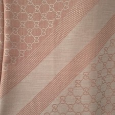 Gucci Blush Pink Gucci GG Logo Shawl Scarf 140cm x 140cm New