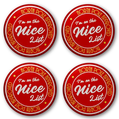 Nice list santa button - 20,
