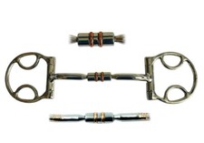 Western Dee Ring Beval Bevel Snaffle with Copper Roller Horse Bit D Ring Snaffle