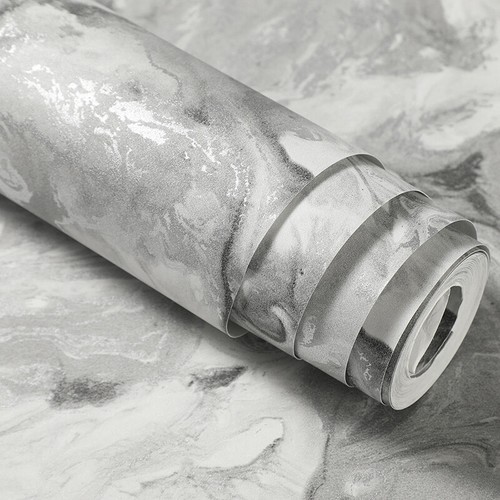 Silver gray marble wallpaper - silver,