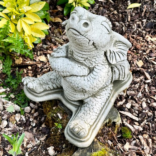 Stone naughty dragon sculpture - stone,