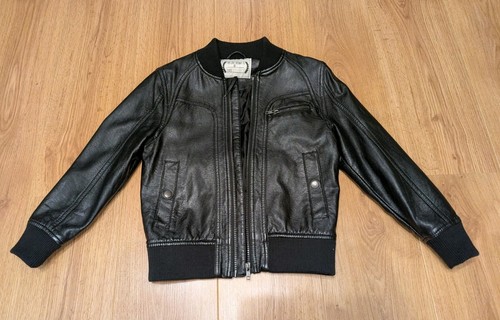 Boys black faux - black, leather