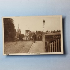 Stowmarket Postcard 1928 Real Photo Suffolk Station Road Humber Cycles Advert