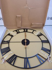 John Lewis Large Roman Numeral Skeleton Wall Clock, 60cm, Black