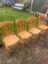 Solid Beech Dining Chairs X 4